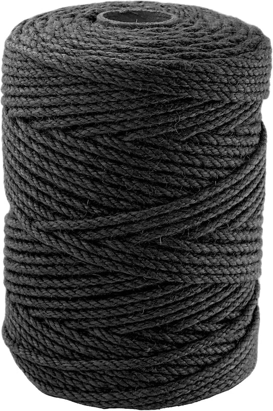 4mm x 300 Feet Black Jute Rope, Twine for Gardening Tomato Climbing Plant Tie Floristry Crafts Gift Wrapping Packing Decor