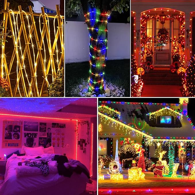 132Ft Rope Lights for Outside, Waterproof 18 Colors Changing Rope Lights Fairy String Lights with Remotes, 400 LEDs Dimmable Twinkle Christmas Lights for Bedroom Patio Halloween Decorations