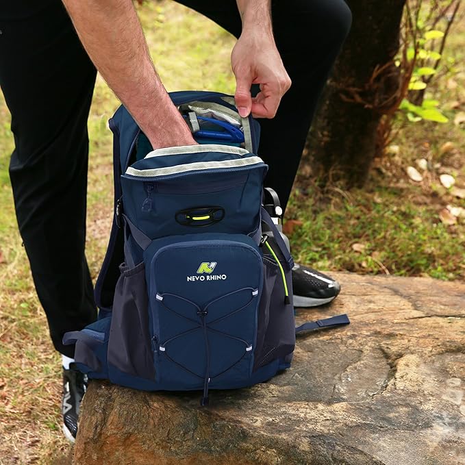 N NEVO RHINO Hydration Backpack, 18L Multipurpose Hiking Backpack with 3L Water Bladder, Water Backpack Insulated Hydration Pack Ideal for Hiking and Cycling