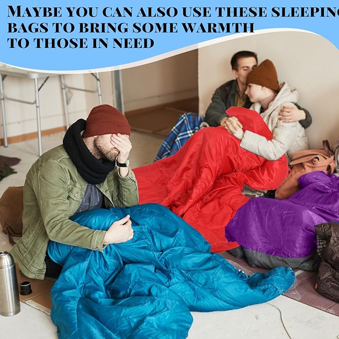 Tudomro 16 Pack Camping Sleeping Bags Bulk Adults Envelope 4 Season Cold Warm Weather Lightweight Waterproof Compact Backpacking Sleeping Bag for Travel Hiking