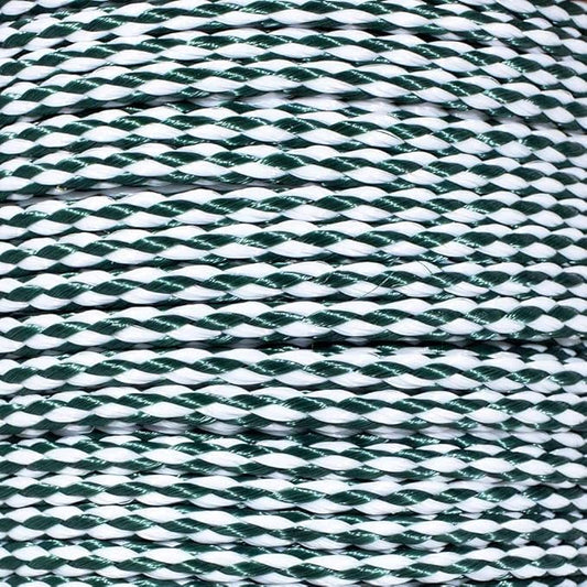 Hollow Braid Polypropylene Rope (1/2 Inch, 100 Feet, Hunter Green and White) - Barrier Rope - Trail Marking, Crowd Control, Golf Courses