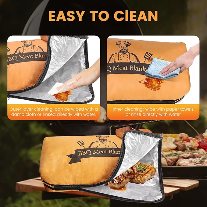 HONKID BBQ Blanket for Resting Meat, Keeps Meat Warm, Juicy & Tender, Large Capacity Smoking Blanket for Resting Meat Reusable BBQ Smoking Blanket Set for BBQ Lovers