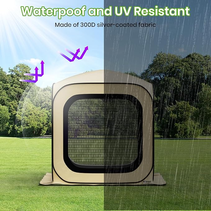 6x6 Pop-up Screen House Tent, Portable Screen Rooms for Outdoors with Storage Bag, Pop up Gazebo with Mosquito Netting,Screened in Canopy for Camping with 2 Zipper Entrances for Traile/Deck/Camping