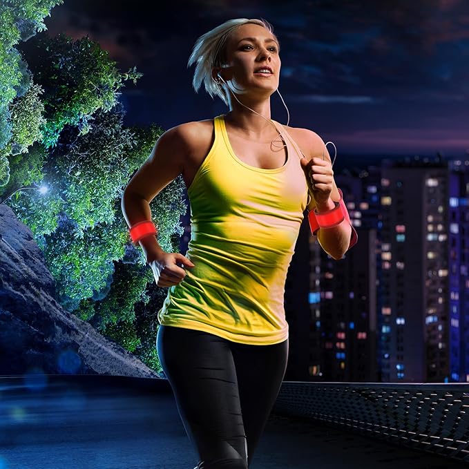 PATIKIL LED Wristband, Light Up Bracelets LED Armbands Glow in The Dark Safety Wrist Band for Parties, Concerts, Festivals