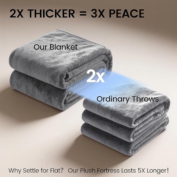 gogobunny Waterproof Bed Blanket, Reversible Sherpa Fleece Throw Blanket for Dog Puppy Cat, Furniture Cover Protects Bed Couch Sofa from Liquid Pee and Pet Fur (Grey, 90x108 inches)