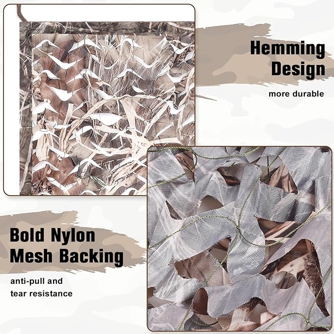 Camo Netting Camouflage Netting 20x20 10x20 10x10 Bulk Roll Burlap Camo Tarp Sunshade Net for Hunting Blind Dinosaur Birthday Jungle MilitaryTheme Party Decoration Camping Shooting