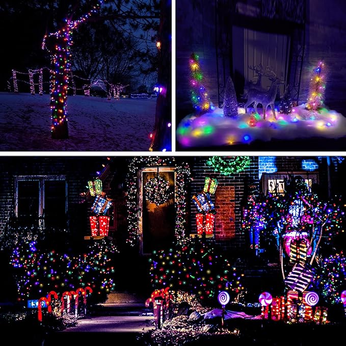 suddus 33ft 100 LED Outdoor String Lights, Multi Color Fairy Lights Battery Operated with Remote, Led Twinkle Lights for Bedroom, Backyard, Wedding, Tree, Mason Jar, Wall, Centerpiece, Christmas
