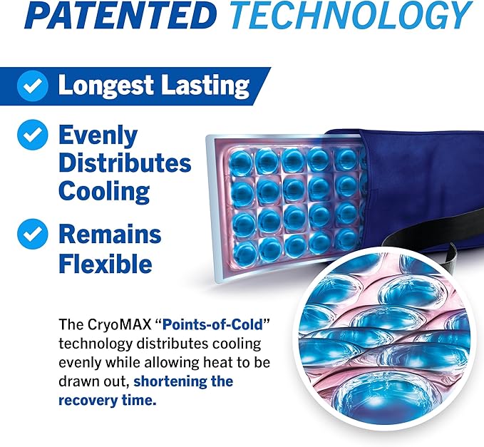 CryoMAX Cold Pack, Reusable, 8 Hour Cold Therapy Ice Pack, Small, 6"x 6" (Pack of 2)