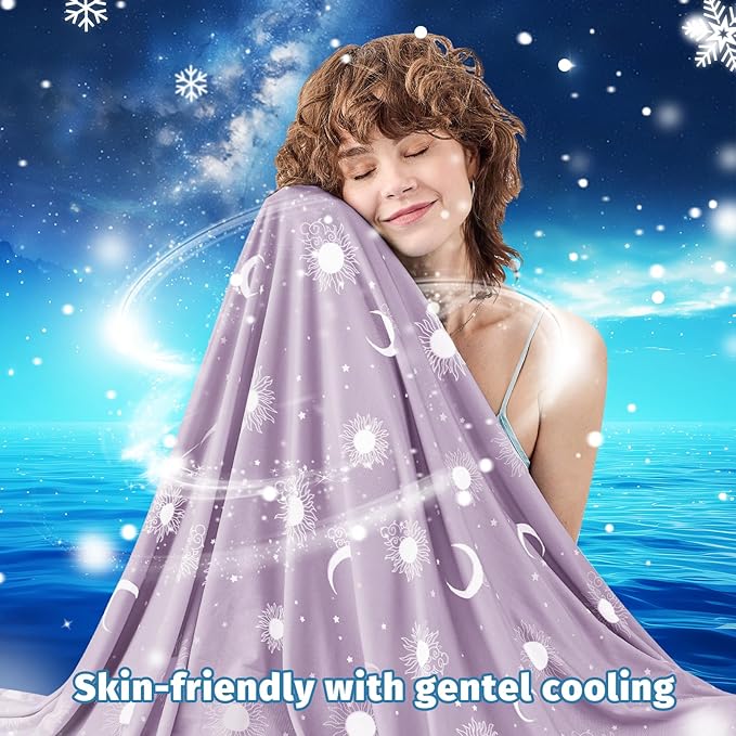 inhand Cooling Blanket Queen Size (90"x90") - Cooled Blankets for Hot Sleepers Lightweight Breathable Summer Blanket for Sleeping Night Sweats to Keep Cool in The Heat -Crimson Purple
