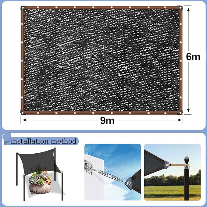 Shade Cloth - 70% Garden Shade Mesh Net with Grommets Outdoor Sun Shade Cover for Plant Pergola Patio Greenhouse Chicken Coopï¼?0x30FT