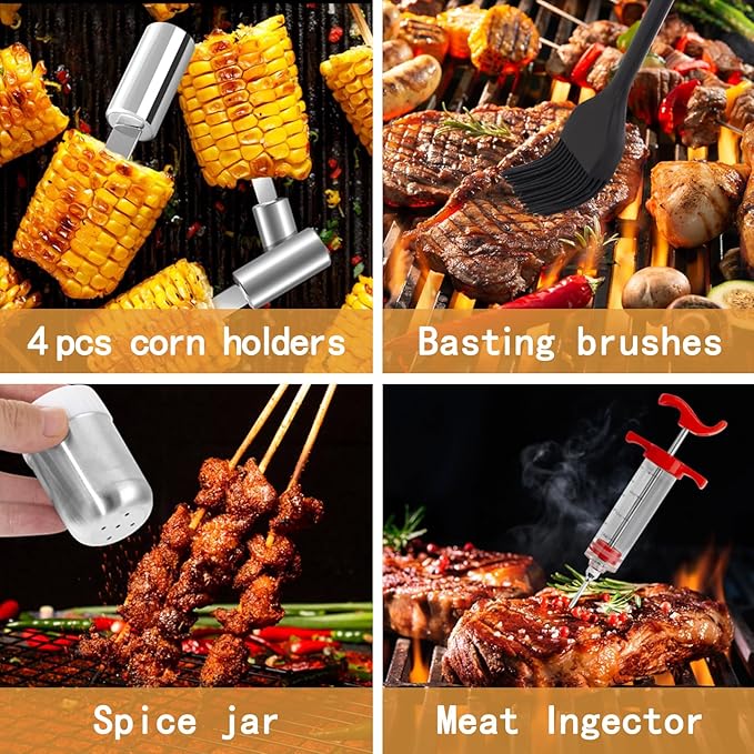 Supernal 45pcs Blackstone Griddle Accessories Upgraded-Griddle Accessories Flat Top Grill Tools for Camp Chef Griddle Cover Salt and Pepper Shakers Grill Black Tools Set Enlarged Spatula Gift Set