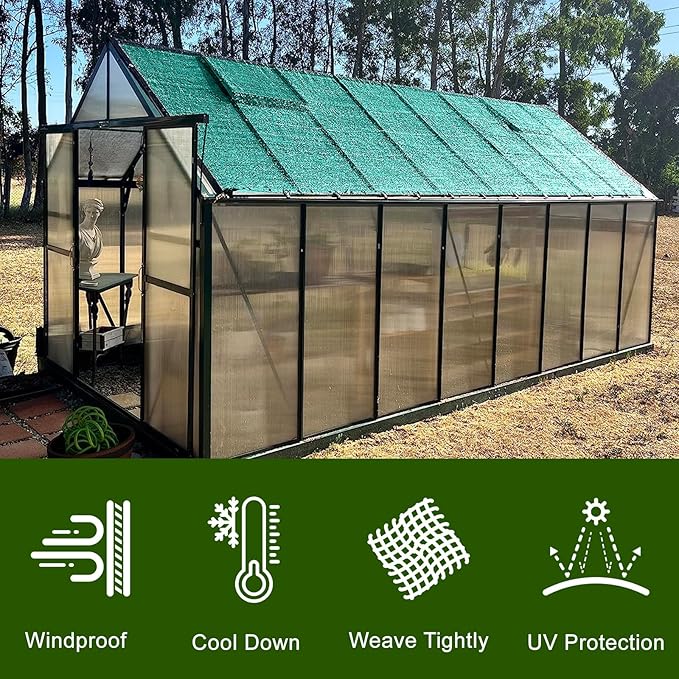 LOVE STORY 6x12FT 90% Green Garden Shade Cloth, Sun Shade Cover Net Mesh Tarp with Grommets, Sunblock Net for Garden,Greenhouse,Plants and Patio