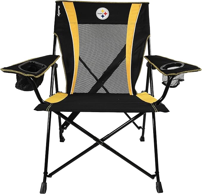 Kijaro Sports Fan Folding Chair, 26" L x 35.5" W x 37" H, Pittsburgh Steelers