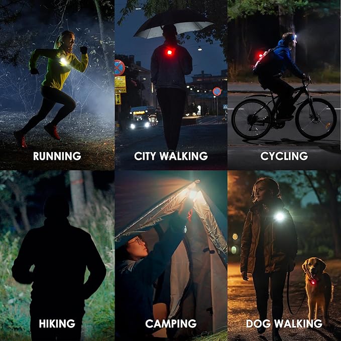 MEOLIGHT PRO 500 Lumen Light for Running, Dogs, Walking - Wearable Flashlight Chest LED Safety Light for Dog Collars, Bike Tail Lights, Hiking, Camping - Reflective Accessories