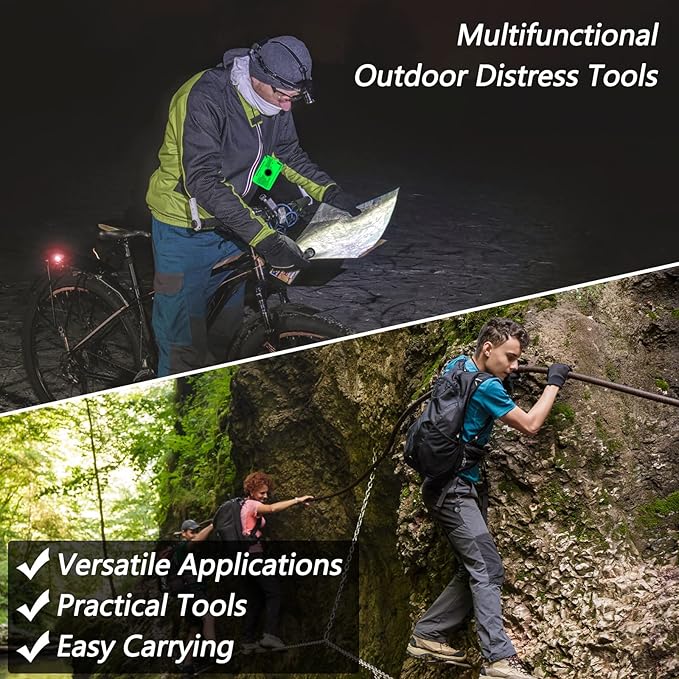 2 Pieces Signal Mirror Survival Camping Mirror 2 x 3 Inch Emergency Signaling PFD Rescue Whistle with 2 Pack Mini Compass for Hiking, Camping, Backpacking and Emergency Situations