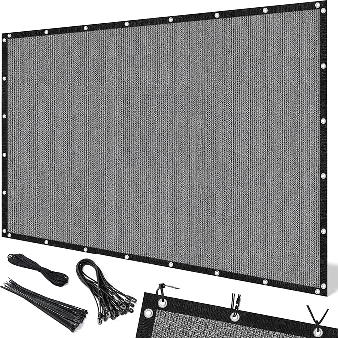 Artpuch 90% Sun Shade Cloth, 8 x 12 FT Pergola Shade Cover Canopy with Grommets, Sun Screen Fabric Tarp for Patio, Outdoor, Garden, Backyard, Light Grey