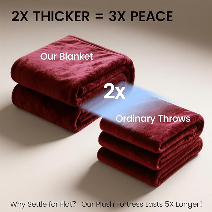 gogobunny Waterproof Bed Blanket, Reversible Sherpa Fleece Throw Blanket for Dog Puppy Cat, Furniture Cover Protects Bed Couch Sofa from Liquid Pee and Pet Fur (Romantic Red, 60x80 inches)