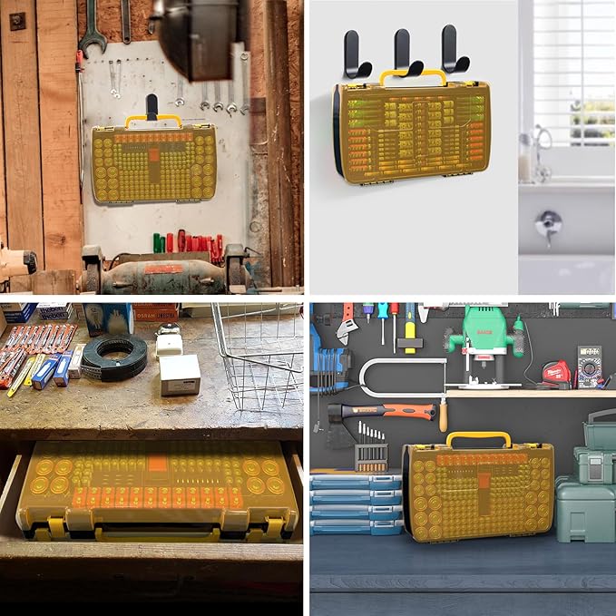 Large Capacity 269 Battery Organizer Storage Case with Tester, Double-Side Battery Holder Container for AA AAA AAAA C D 9V Lithium 3V CR123 CR1632 18650 Batteries(Box Only) (Black)