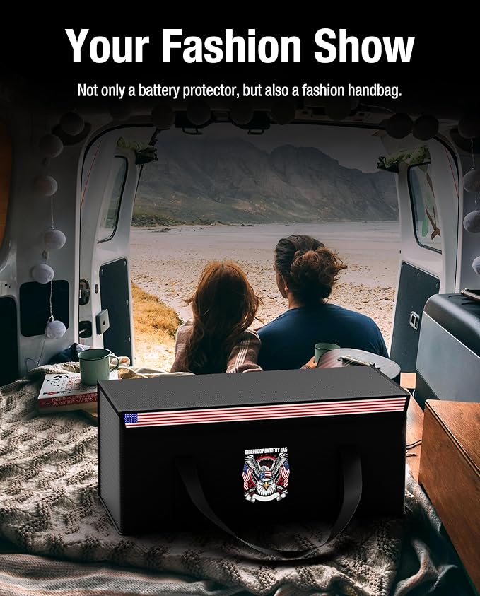 Fireproof Explosionproof Lipo Battery Safe Bag - Large Capacity Ebike Battery Storage Guard Pouch for Charging & Storage - Waterproof Protective Case for Ebike & Lithium Batteries(22x9x9.4 Inches)