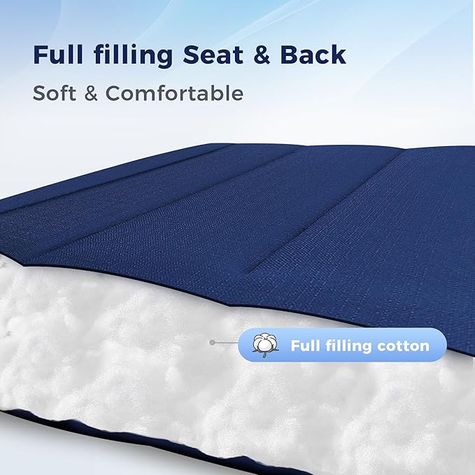 MAISON ARTS Oversized XXL Padded Zero Gravity Chair, Lawn Outdoor Lounge Chairs Set of 2, Foldable Recliners 28" Wide Seat Anti-Gravity for Patio Camping Poolside Yard, Support 400lbs, Blue & Black