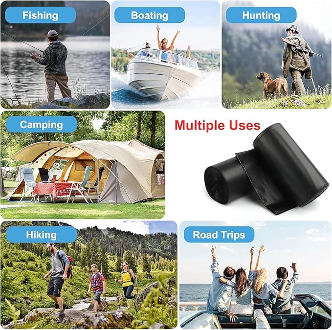 80 Portable Camping Toilet Bags, Biodegradable Porta Potty Bucket Toilet Bags, 8 Gallon Compostable Thickened Trash Garbage Bags