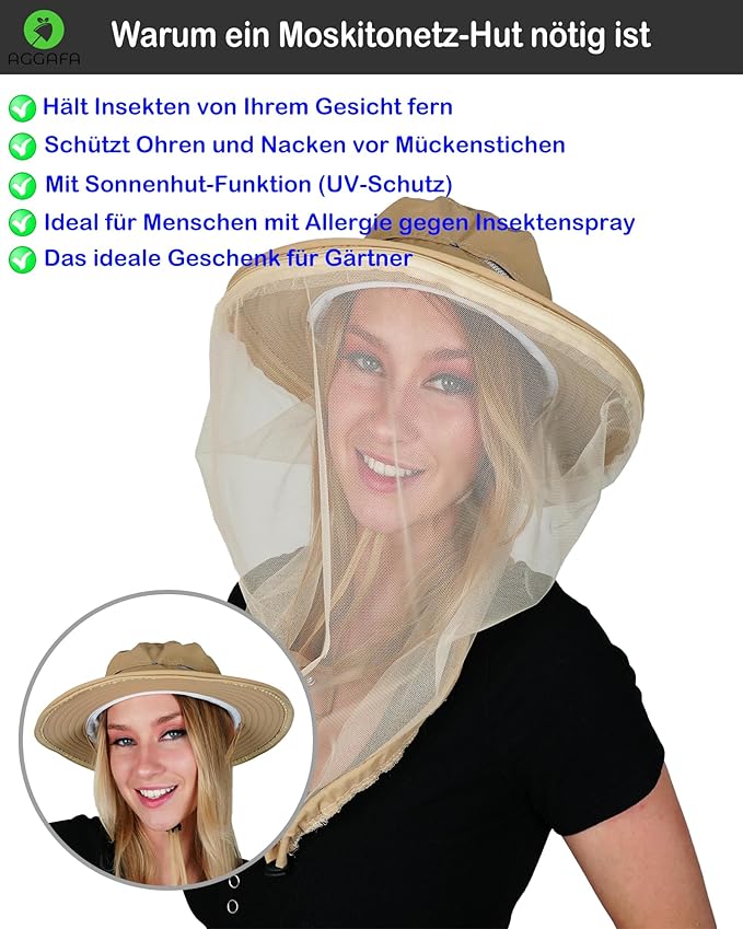 Mosquito Head Net Hat, Providing a Physical Barrier to Help Keep Mosquitoes and Bugs Away from Your Face