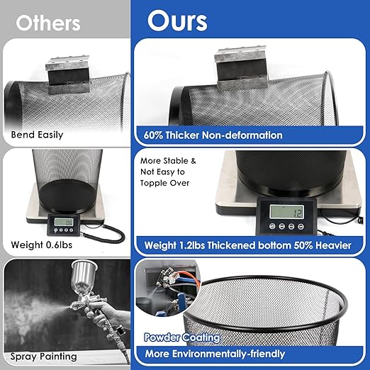 Black Mesh Trash Cans, 20 Pack 6 Gal Mesh Office Trash Can, Round Open Metal Wire Wastebaskets, Waste Basket Trash Can for Near Desk,Recycling Garbage Container Bin for Office,Home,School