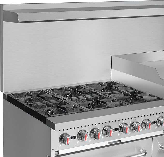 KoolMore KM-CRGB60-NG 60 in. 6 Burner Commercial Natural Gas Range with 24 in. Griddle and Broiler