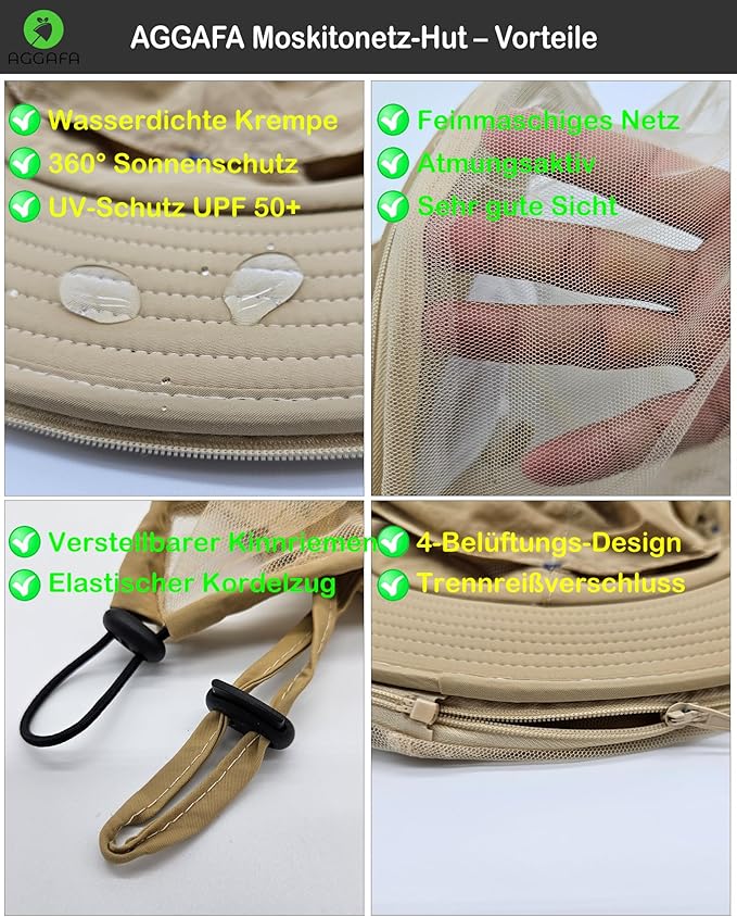 Mosquito Head Net Hat, Providing a Physical Barrier to Help Keep Mosquitoes and Bugs Away from Your Face