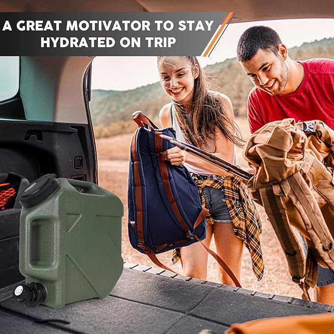 5 Gallon Water Jug, Camping Water Container BPA Free Water Storage with Spigot No Leakage Portable Emergency Water Tank for Outdoor Hiking Camping Picnic Supplies