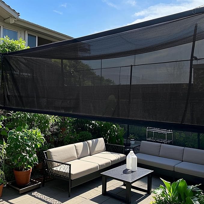 winemana Black Shade Cloth 40%, 5x20 FT Mesh Tarp - Garden Shade for Greenhouse, Patio, Vegetables, Plants Cover and Chicken Coops, Sun Shade Net for Outdoor Protection with Reinforced Grommets