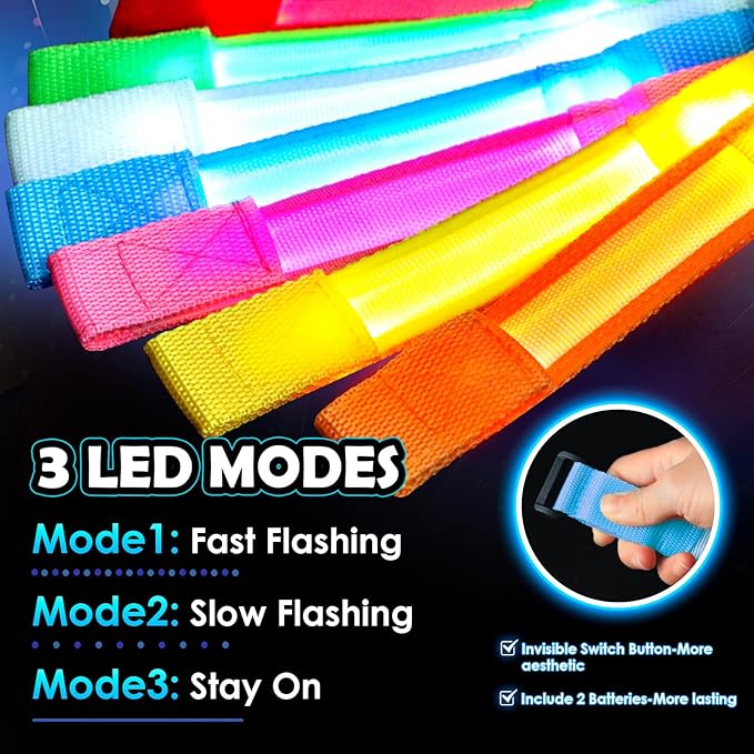 14/7 PCS LED Glow Bracelets, LED Light Up Bracelets for Kids Adults,Glow in The Dark Party Favors Supplies for Night Events, Concerts Rave Sports Accessories...