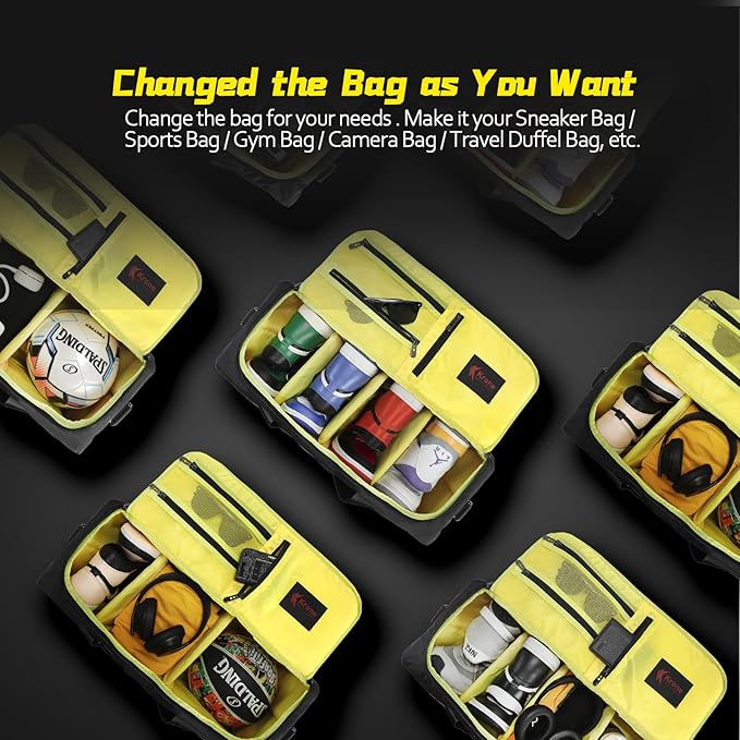 Sneaker Bag for Travel/Sneakerhead gift/Outdoor Sports Bag/Gym Bag /, A Multi-functional Travel Duffel Bag with 3 Adjustable Dividers, & Shoulder Strap,Made of Nylon, by Krone Kalpasmos-classic