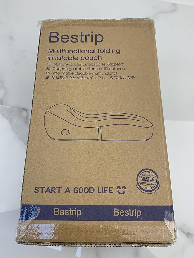 Bestrip Auto Inflatable Couch Lounger, Air Mattress Sofa Bed with Rechargeable Air Pump