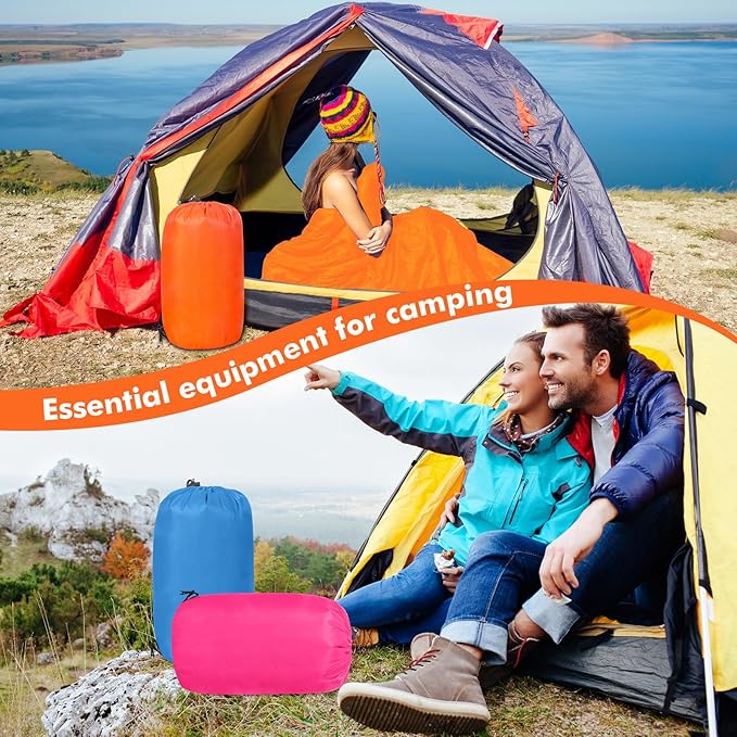Macarrie 4 Pcs 0 Degree Camping Sleeping Bags Bulk for Adults 4 Season Warm Cold Weather Sleeping Bags with Compression Sack Lightweight Portable Waterproof for Backpacking Hiking Outdoor