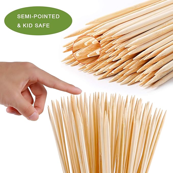 300 PCS Bamboo Marshmallow Roasting Sticks, SMores Skewers for Fire Pit, Extra Long 30 Inch Heavy Duty 5mm Thick Wooden SMores Sticks for Open Fire Pits Roaster Barbecue Hot Dog Camping Kebab Sausage