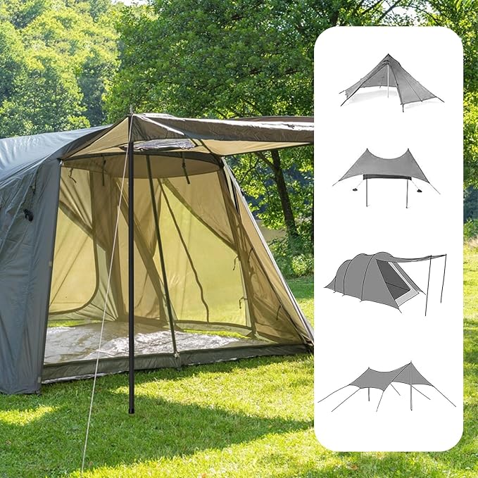 SAN LIKE Tent Poles Aluminum Tent Poles for Tarp 75inch Camping Tarp Poles Adjustable Collapsible Tent Poles for Awnings Canopy Rain Fly Shelter 4 Sets-5 Sections