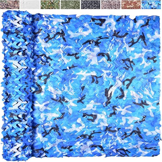 Camo Netting Camouflage Netting 20x20 10x20 10x10 Bulk Roll Burlap Camo Tarp Sunshade Net for Hunting Blind Dinosaur Birthday Jungle MilitaryTheme Party Decoration Camping Shooting