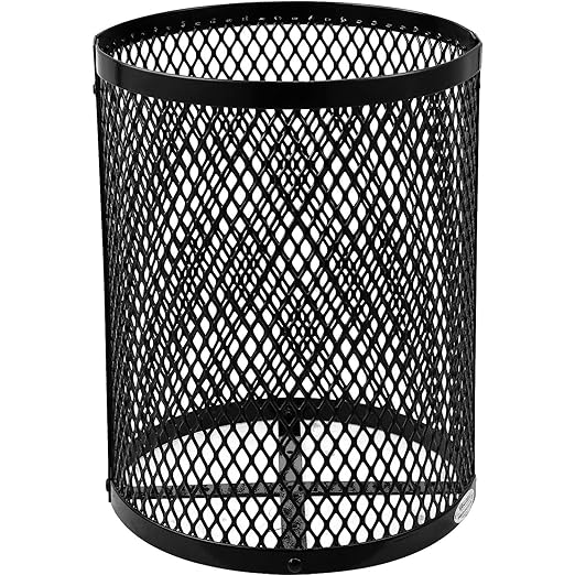 Global Industrial 36 Gallon Outdoor Steel Trash Can with Dome Lid, Plastic Liner and Anchor Kit Included, 23-1/2" Diameter x 40" H, Powder Coat Finish, Unassembled, Black