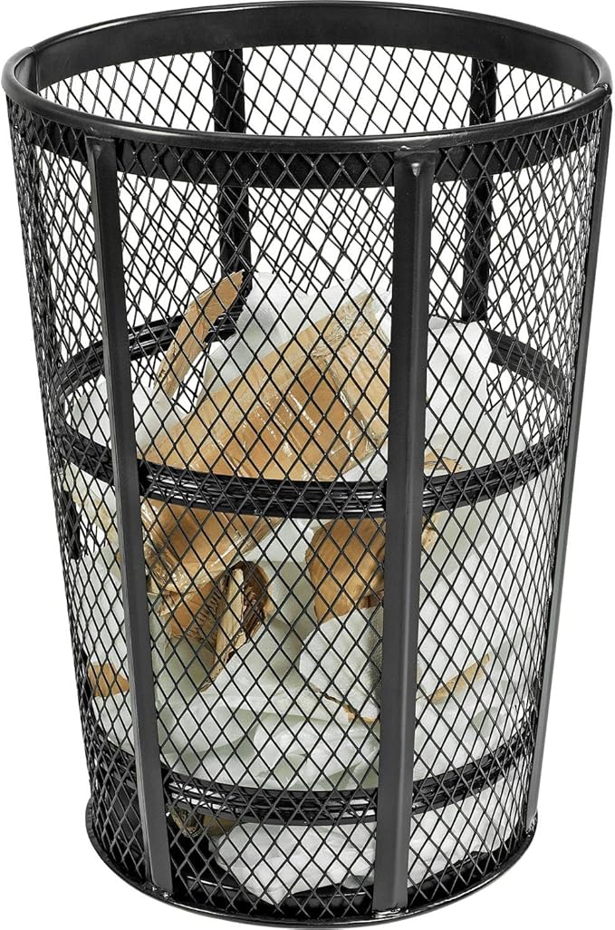 Global Industrial Outdoor Metal Trash Container Black, 48 Gallon