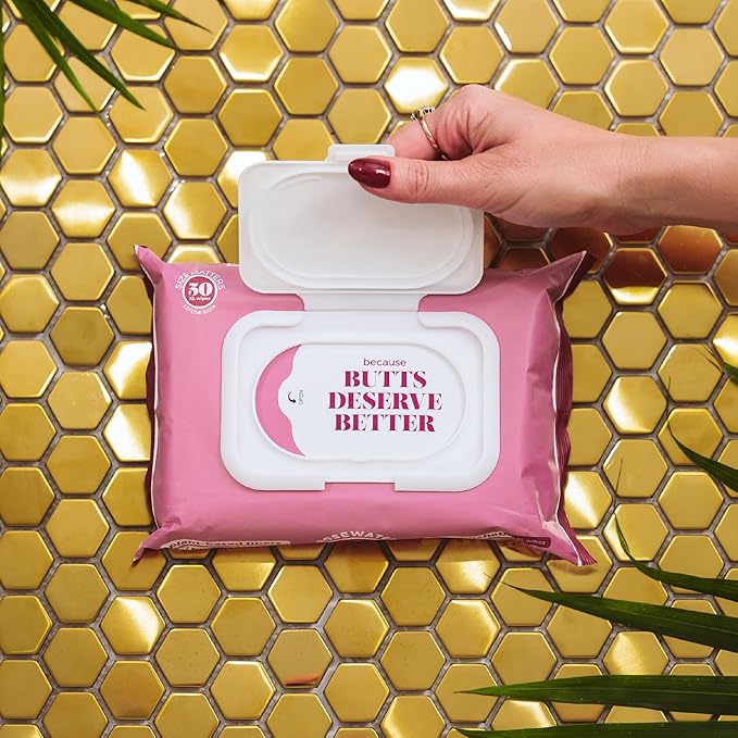 goodwipes Flushable Butt Wipes - Vitamin E & Aloe - Sewer & Septic Safe - Extra Large Adult Wet Wipes For Women & Men - Bathroom Essentials - Rosewater, 318 Count (6 Packs + 1 Travel)