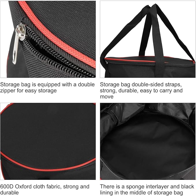Hapivida Dishes Storage Bag, Camping Tableware Carrying Bag Round Crockery Thermal Food Carrier Dinnerware Bag BBQ Cookware Organizer for Outdoor Hiking Plate Bowl Pot