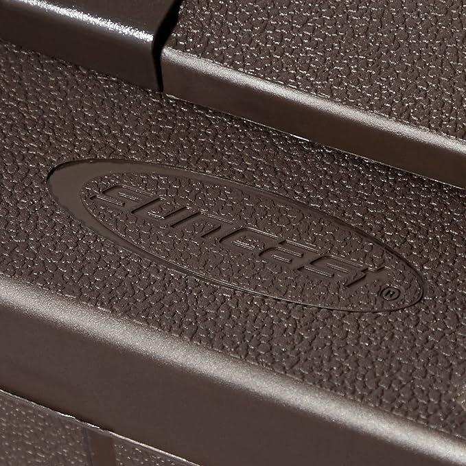 Suncast Trash Hideaway Durable Plastic Outdoor Garbage Waste Trash Can with Lid for 30 to 33 Gallon Trash Bags, Java Brown (2 Pack)