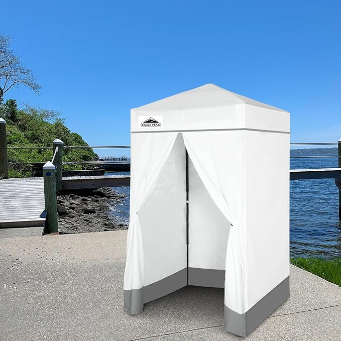 EAGLE PEAK Flex Ultra Compact 4x4 Pop-up Canopy, Sun Shelter, Changing Room, Portable Privacy Canopy Cabana for Pool, Fashion Photoshoots, or Camping, White