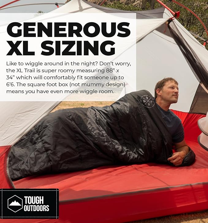 Tough Outdoors Sleeping Bags for Adults & Kids Sleeping Bags Girls Boys Teens - Camping Sleeping Bag for Backpacking- Cold Warm Weather & Summer Sleeping Bag - Lightweight Waterproof Compact Sleep Bag