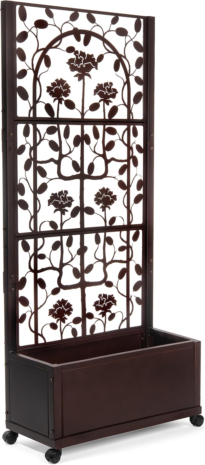 H Potter Trellis Planter Box for Outdoor Plants Privacy Screen for Patio Garden Deck Balcony