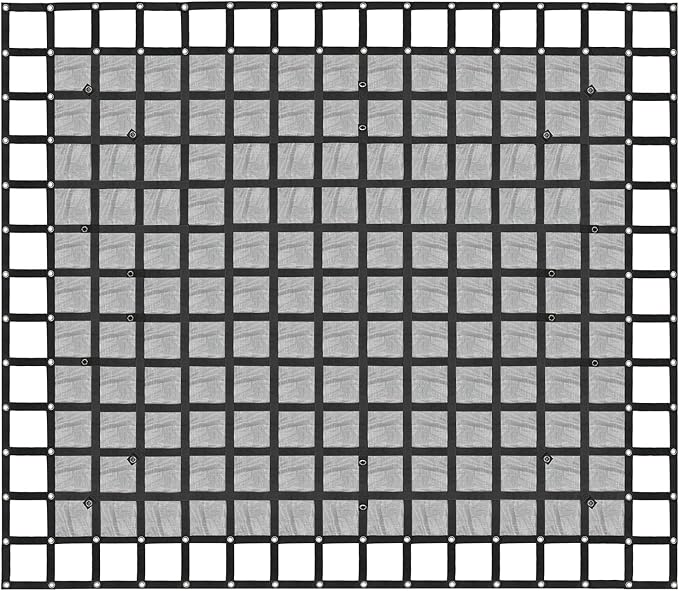 Heavy Duty 105" x 120" Truck Bed Cargo Net with Adjustable Cam Buckles & S-Hooks & Cross Strap,8.75' x 10' Cargo Net with 1500LBS Capacity for Pickup Truck Bed Trailer SUV Jeeps