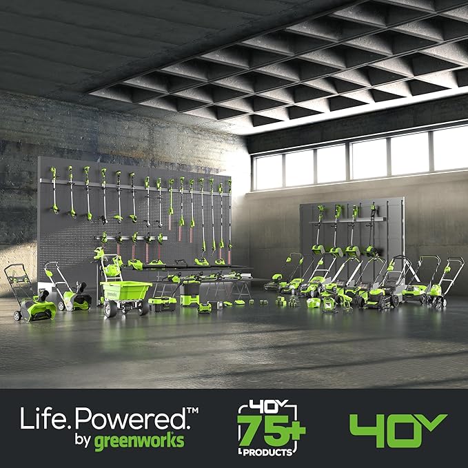 Greenworks 40V (130 MPH / 550 CFM / 75+ Compatible Tools) Cordless Brushless Axial Leaf Blower, 4.0Ah Battery and Charger Included