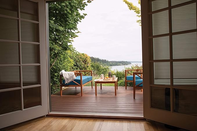 Classic Accessories Ravenna Water-Resistant 25 x 25 x 5 Inch Square Patio Seat Cushion Slip Cover & Foam, Empire Blue, Lounge Chair Cushion