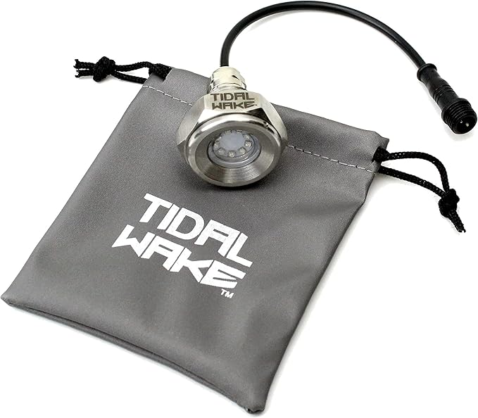 Tidal Wake IP68 Underwater 1/2in Standard Boat Drain Plug LED Light, Brilliant Underwater Lighting in Minutes! No Holes to Drill!